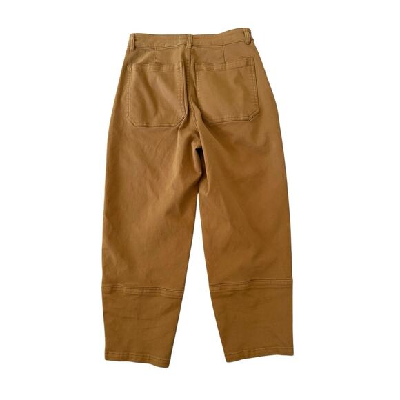 Everlane The Utility Barrel Pants Curved Cotton Stretch Gold Brown Womens Size 4 - Picture 8 of 13